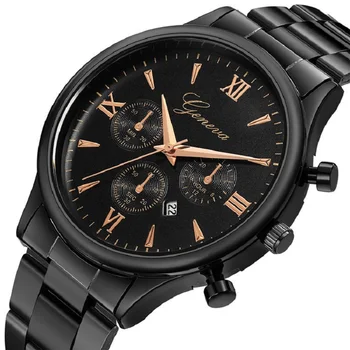Męskie zegarki Top Brand Zegarki Geneva Military Sport Watch ze stali nierdzewnej męskie data kwarcowy analogowy zegarek Luxury relogio masculino