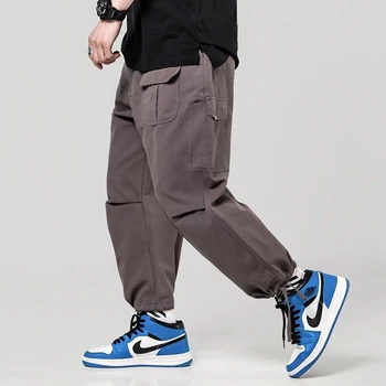 Mężczyźni Hip-Hop Spodnie-Cargo Bawełna Temat Luźne Wojskowe Spodnie Multi-Kieszeń Wojskowe Taktyczne Spodnie Casual Odzież Uliczna Biegacze