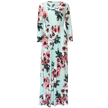 Naiveroo Letnia Długa Sukienka Kwiatowy Print Boho Strój Plażowy Tunika Sukienka Maxi Kobiety Suknia Wieczorowa Sukienkę Vestidos Plus Size