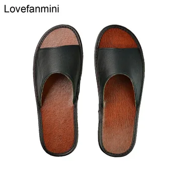 Naturalna skóra bydlęca skóra kapcie para kryty antypoślizgowe mężczyźni kobiety domowa moda casual pojedyncza buty PVC miękka podeszwa wiosna lato 515