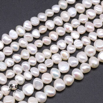 Naturalne słodkowodne perły koraliki wysokiej jakości 38 cm cios luźne koraliki DIY kobiet elegancki naszyjnik bransoletki do produkcji biżuterii