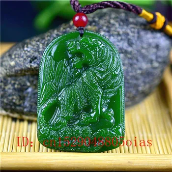 Naturalny zielony chiński Jade Tygrys wisiorek naszyjnik akcesoria mody Urok biżuteria rzeźbione Amulet prezenty dla kobiet mężczyzn