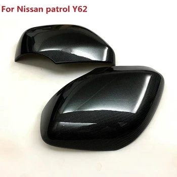 Nissan PATROL Y62 2010-2016 ABS Carbon Fiber Paint Car Rear View pokrywa lusterka srebrne wykończenie 2szt 2016 lifting twarzy