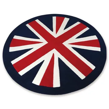 Nostalgiczny Anglia grubość maszyny соткала maty łóżko ,styl brytyjski okrągły kształt Union Jack dywan w salonie