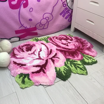 Nowa dostawa mat rose rose art rug rose carpet flocking carpet do salonu czerwony fioletowy różowy