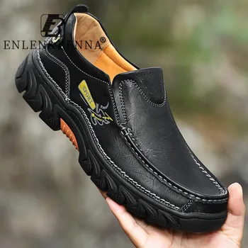 Nowa męska Casual buty ze skóry wołowej komfortowe skórzane luksusowe Męskie buty лоферы слипоны mokasyny gumowe miękkie turystyczne mokasyny 2021