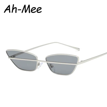Nowe klasyczne okulary Cat Eye damskie małe trójkątne markowe okulary przezroczyste soczewki damskie okulary metalowa oprawa UV400