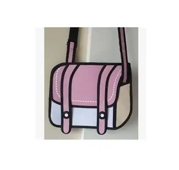 Nowe modne 2D torby nowość Back To School Bag 3D ilustracja kreskówka komiks torebka Lady torba na ramię Messenger 6 kolorów prezenty