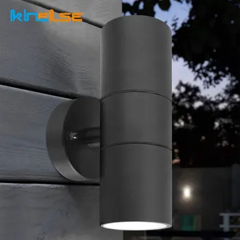 Nowoczesna stal nierdzewna Up Down Double Wall Spot Lights IP65 Outdoor Use GU10 Wall Sconce Lamp 90-260V Garden Portyk Lighting Deco