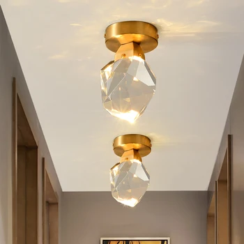 Nowoczesny mała kryształowa lampa sufitowa, aby wejść w korytarz zwierzęta ozdobne, sztuczne oświetlenie do przedpokoju