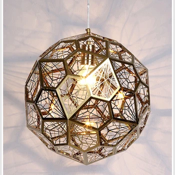 Nowoczesny tym oszczędny skandynawski Dixon minimalistyczny ze stali nierdzewnej led lampy wiszące diamentowa kula różowe złoto / salon nasufitowe