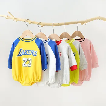 Noworodek chłopcy dziewczynki kombinezon dziecięcy baby długie rękawy jesień zima odzież do koszykówki drukowanych sport cute baby body stroje