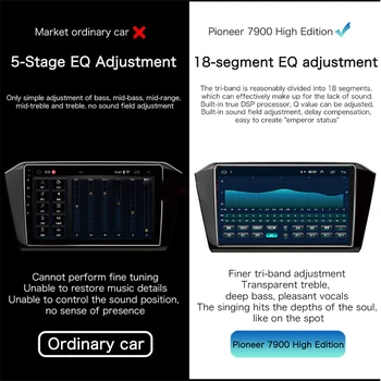 Nowy 9/10.1 calowy Pioneer Android duży ekran samochodowy nawigator GPS WiFi Bluetooth multimedia DVD, odtwarzacz wideo DVR z funkcją DSP