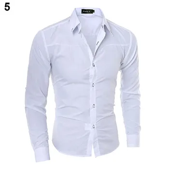 Nowy Argyle luksusowa męska koszula biznesowa styl cienki miękki komfort Slim Fit style z długim rękawem i okrągłym dekoltem koszulka prezent dla mężczyzn