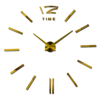 Nowy rok prezent samoprzylepne zegar ścienny naklejki na ściany salonu igły streszczenie zegar 3d efekt udekorować swój pokój darmowa wysyłka