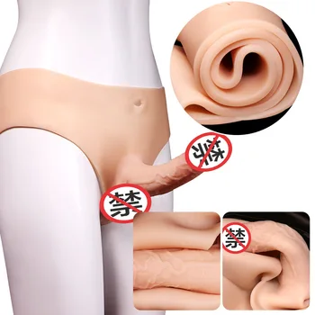 Nowy Silikonowy Wibrator Majtki Lesbijki Strap-On Dildo Sex Zabawki Dla Kobiet Urządzenie Masturbacji Realistyczne Dildo Penis Spodnie 2021