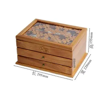 Nowy trójwarstwowa organizator drewniane szkatułki na biżuterię pudełko do przechowywania drewniana podłoga koniczyna Europejska drewniana szkatułka na biżuterię oferta specjalna tenis organizator
