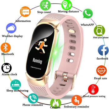 Nowy wodoodporny IP67 inteligentnego zegarka kobiety monitor rytmu serca mężczyzny fitness inteligentne bransoletka tracker Sport Smartwatch dla Android IOS+Box