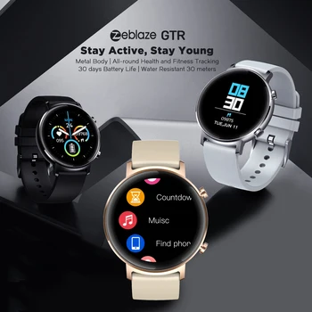 Nowy Zeblaze GTR Health & Fitness Smartwatch metalowa obudowa 3 ATM 30 dni pracy w trybie offline inteligentny zegarek 2021 zegarek dla kobiet