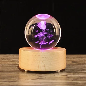 Nowy świąteczny prezent Śnieżna kula kryształowa kula pozytywka, drewniany głośnik Bluetooth