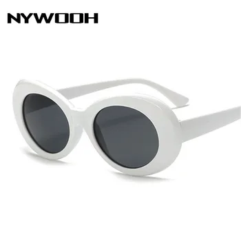 NYWOOH Clout punkty Kurt Cobain punkty Mężczyźni Kobiety luksusowej marki projektant owalne okulary damska męska NIRVANA okulary przeciwsłoneczne UV400