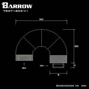 Obrotowe złączki Barrow TSWT1805-V1,3Way/4Way/5Way (mężczyzna do kobiety)180degree Snake Adapter water cooler