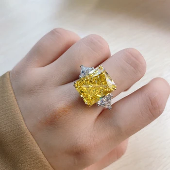 OEKDFN 925 srebro pierścionek stworzony stale wysokowęglowe wiertarka wesele Ślub diamenty pierścionki luksusowy rocznica biżuteria prezent