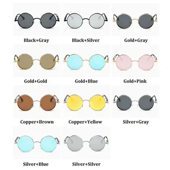 Okrągłe metalowe steampunk okulary Mężczyźni Kobiety moda luksusowe okulary przeciwsłoneczne marki projektant retro vintage okulary przeciwsłoneczne oculos