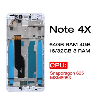 Oryginalny wyświetlacz LCD+ramka do Xiaomi Redmi Note 4X wyświetlacz LCD ekran dla Redmi Note 4 wersja globalna wyświetlacz LCD tylko dla procesora Snapdragon 625
