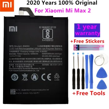 Oryginał dla Xiaomi BM50 5200/5300mAh akumulator do Xiaomi Mi Max 2 Max2 Batterie Bateria bateria smartfon