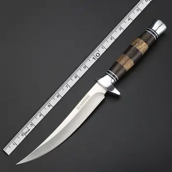 Otwarty nóż ze stałym ostrzem wysokiej jakości 8CR18MOV stalowy nóż myśliwski kemping nóż przetrwania samoobrony prosty nóż