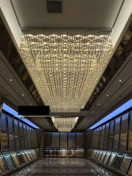 Oświetlenie projektu hotele wykonane na zamówienie prostokątne lobby lampa sufitowa ceramiczne biżuteria show room sprzedaży piasek stół żyrandol oświetlenie led