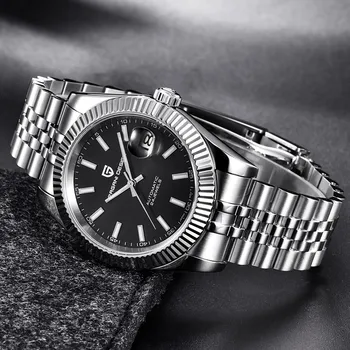 PAGANI DESIGN klasyczny czarny dial luksusowe mężczyzna automatyczny zegarek ze stali nierdzewnej wodoodporny zegarek mechaniczny NH35 Relogio Masculino