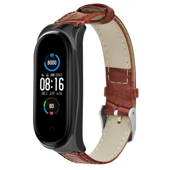 Pasek do zegarków paski skórzane 10-24 mm akcesoria do zegarków wysokiej jakości brązowe kolory, paski do zegarków Xiaomi Smart Bracelet 5/5 NFC