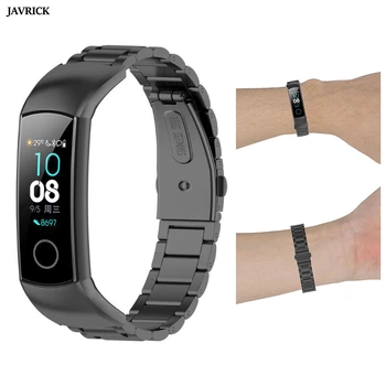 Pasek ze stali nierdzewnej dla Huawei Honor Band 5 4 Smartwatch bransoletka Fitness Mężczyźni Kobiety bransoletka uniwersalna wymiana metalu