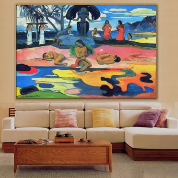 Paul Gauguin stary znany mistrz malarz Dzień Boga płótno Malarstwo plakat i drukowanie do salonu Wystrój ścian uchwyt sztuka