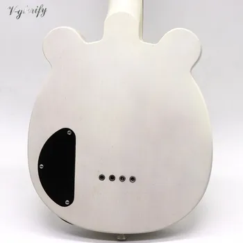 Pełna mahoń korpus elektryczne ukulele milczenie gitara mysz szablon gitara kolor biały 21 cali 4 sekcję ciągu mini-gitara