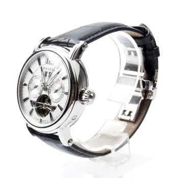 Pełny kalendarz Grande Date koło zamachowe oryginalny Mewa M307S луковая Korona wystawa tylna automatyczne męskie morska mewa zegarek