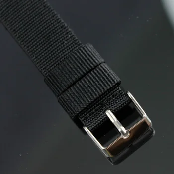Piechota nylonowy pasek do zegarka 20 mm czarny tkanina watchband regulowana wymiana холщового paska do zegarków wojskowych ciężkie nurek