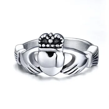 Pierścień Claddagh Przyjaźń Miłość pierścień kochanka, przyjaciółka, przyjaciel jakość pierścień ze stali nierdzewnej dla kobiet Utr 8074