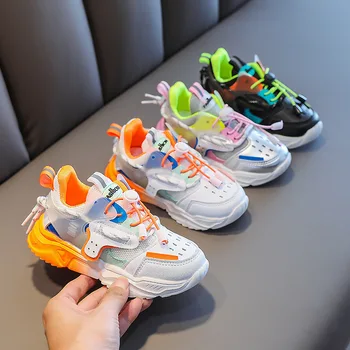 Plac modne sportowe buty dla dziewczynek, chłopców kolorowe trampki dla dzieci miękkie dno oddychająca zewnętrzna buty dla Dzieci dla 1-6 lat