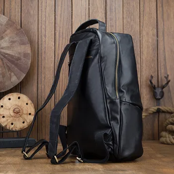 PNDME codzienny prosty górna warstwa skóry wołowej czarny męski plecak modny projektant ręcznie z naturalnej skóry bagpack laptop bag 2019