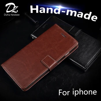 Praca ręczna dla iphone X 7 8 Plus case iphone 6 6s Plus skórzany pokrowiec flip etui w luksusowym stylu iphone 5 5s SE Stojak portfel etui na karty
