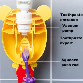 Praktyczny Silny Ssący Przyssawka Śmieszne Kreskówka Łazienka Gospodarstwa Domowego Szczoteczki Do Zębów Dla Dzieci Dzieci Automatyczny Dozownik Pasty Do Zębów