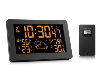 Protmex PT3378A budzik bezprzewodowa stacja pogody czujnik temperatury i wilgotności wyświetlacz LCD prognoza pogody zegar In/outdoor