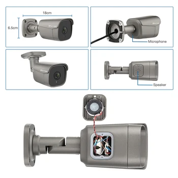 Przez techage Full HD 5MP POE IP Camera Smart AI Security Camera Outdoor Wodoodporny Two-Way Audio For CCTV Video Surveillance NVR Kit