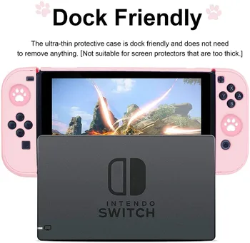 Przypiąć przełącznik zabezpieczający korpus Shell Case do kontrolerów Nintendo Switch ze szklanym bieżnikiem ekranu joystick schwytanie kciuka