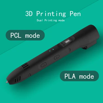 QCREATE QW01-012C 3D Pen PCL PLA tryb drukowania wyświetlacz LCD regulowana temperatura grzania regulacja prędkości 8 biegów