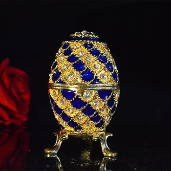 QIFU popularne nowe niebieskie jajko Fabergé dla ozdoby wystrój domu