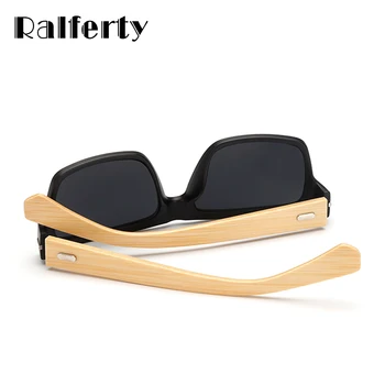 Ralferty Vintage Retro Black Handmade Bamboo Wood okulary męskie kwadratowe okulary dla mężczyzn UV400 Outdoor Gogle lunettes Oculo